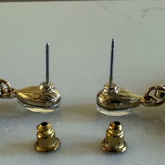 Chandelier Earrings Blush Pink & Crystal - Picture 3 of 6